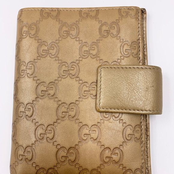 Authentic Gucci GG Golden Brown 6-ring Agenda - Picture 3 of 9